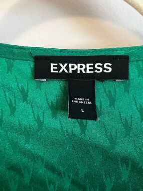 Express Emerald Green Long Sleeve Wrap Dress